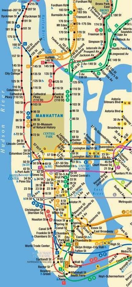 Mapa del metro de Manhattan